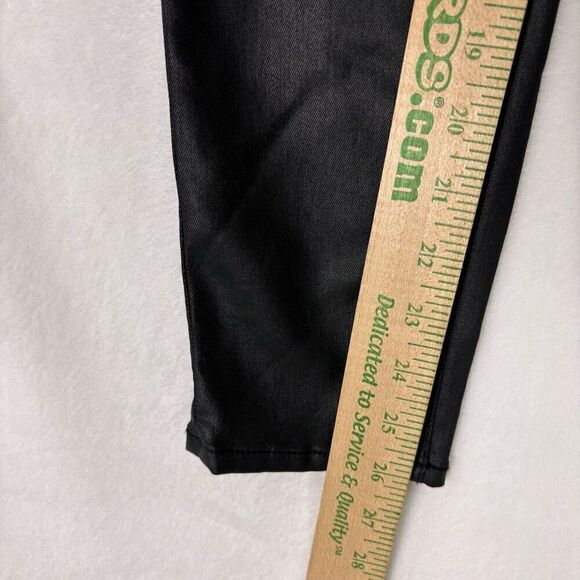 Abercrombie & Fitch Black Faux Leather The Super Skinny Ankle High Rise Jeans Si - Picture 7 of 11